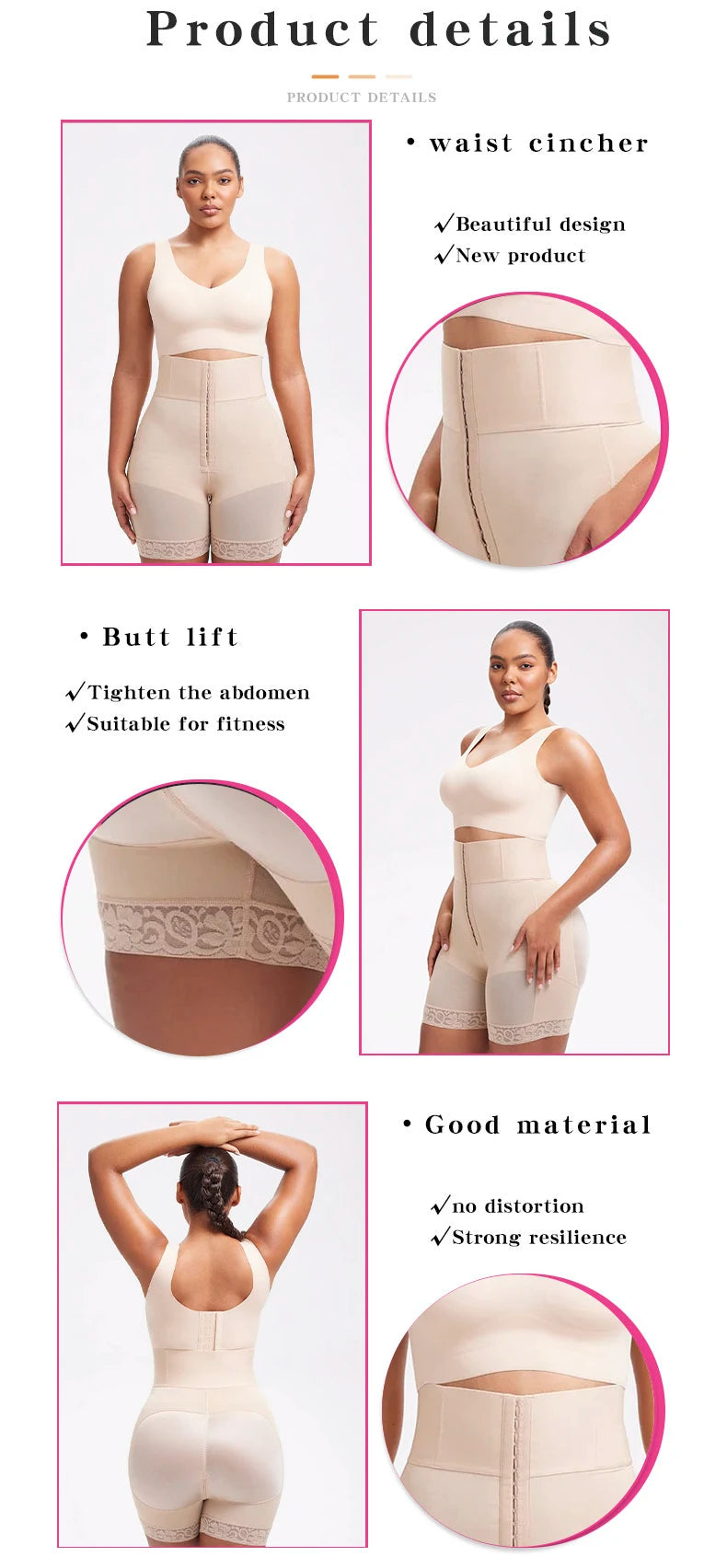 Women High Waist Body Shaper Panties Butt Lifter Slim Shapewear BBL Shorts Tummy Control Bandage Panties