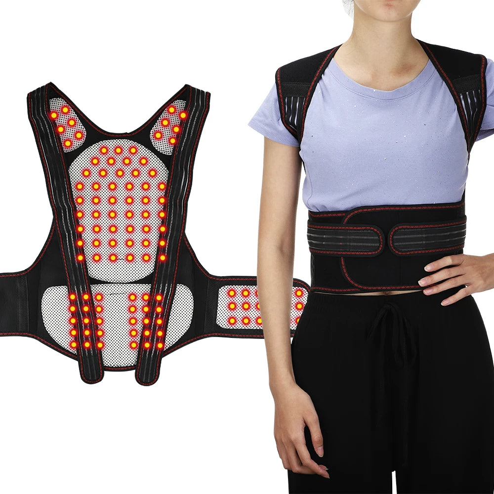 108/111 Tourmaline Magnets Self-heating Belt Protector Relieve Shoulder Muscle Joint Fatigue Warming Back Waist Vest Braces