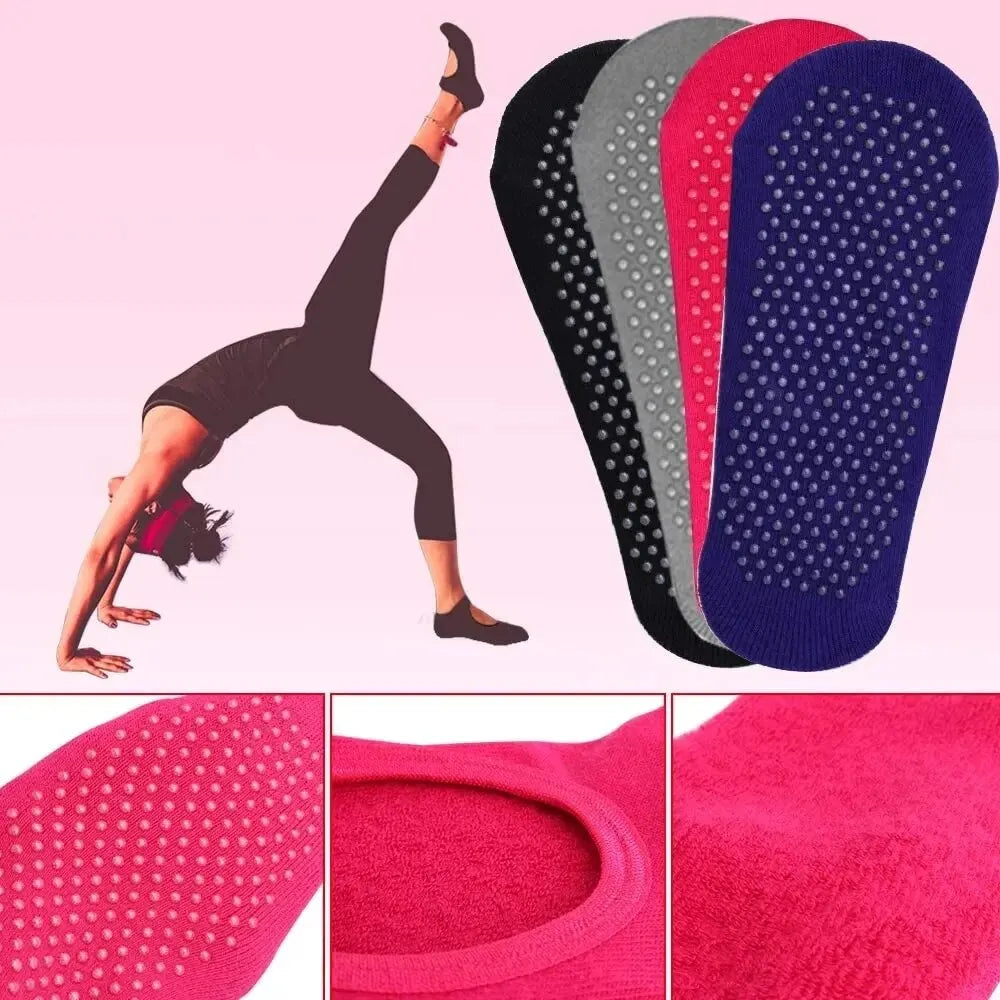 Cotton Non-slip Fitness Yoga Socks for Women Backless Pilates Ballet Dance Slippers Ideal for Gym Workouts Barefoot Socks