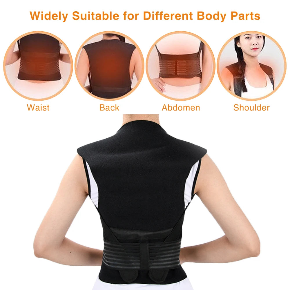 108/111 Tourmaline Magnets Self-heating Belt Protector Relieve Shoulder Muscle Joint Fatigue Warming Back Waist Vest Braces