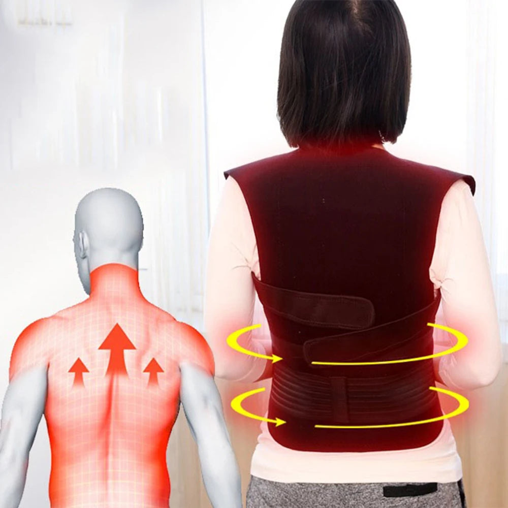 108/111 Tourmaline Magnets Self-heating Belt Protector Relieve Shoulder Muscle Joint Fatigue Warming Back Waist Vest Braces