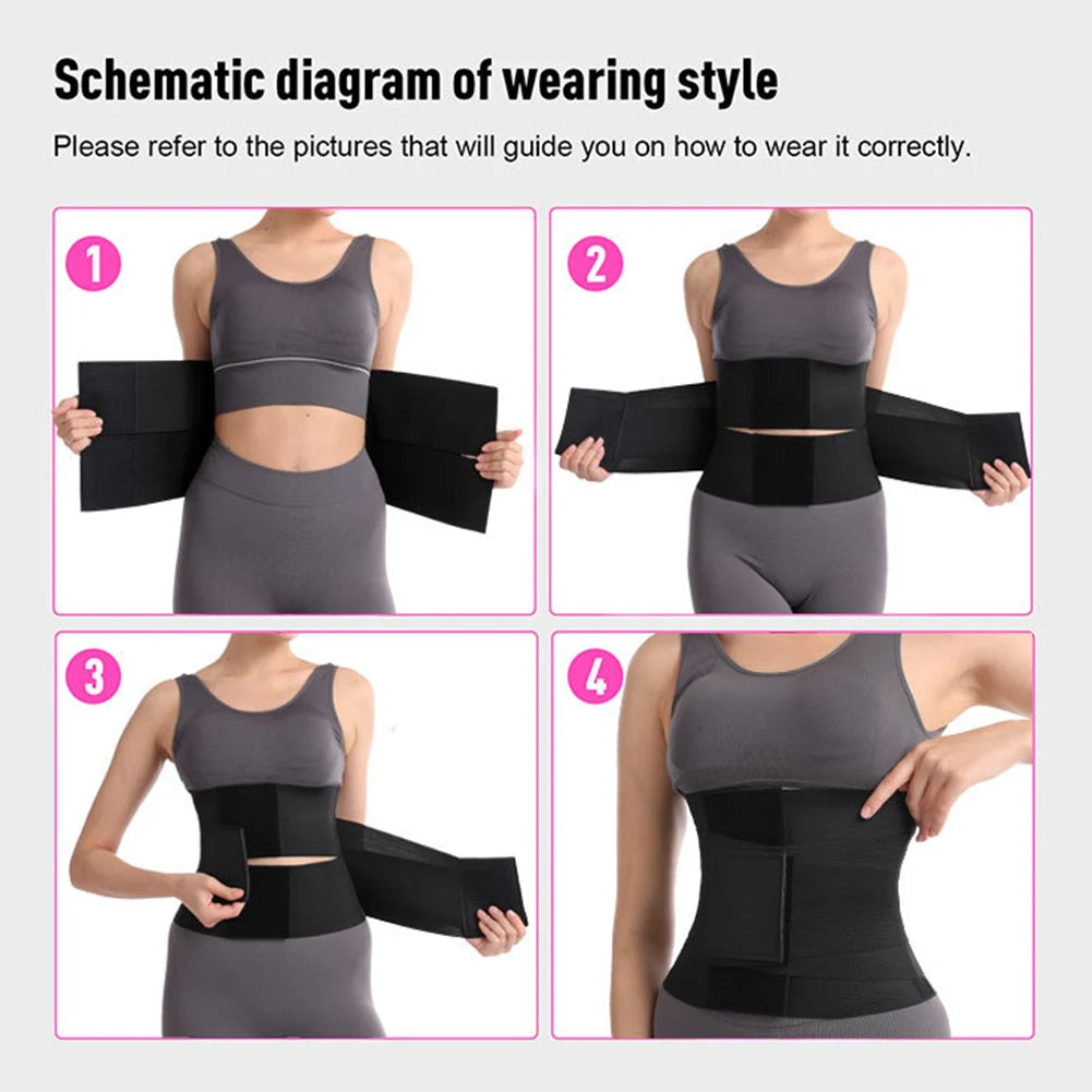 Women Shaper Waist Cincher Corset Shapewear High Compression Waist Training Belt Triple Wrap Body Sweat Workout Waist Trimmer