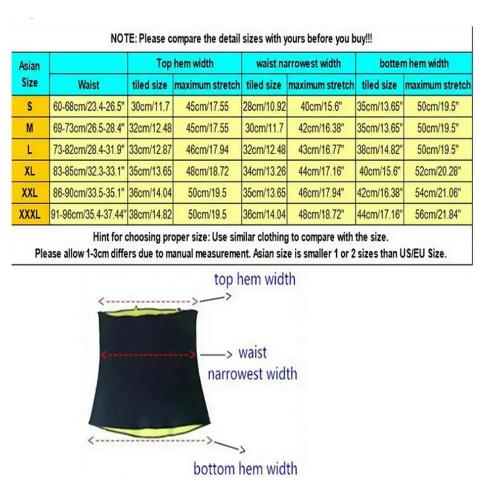 Waist Trainer Neoprene Belt Sauna Sweat Body Shaper Tummy Control Girdle Corset Slimming Belt For Women Gym Girdle Women