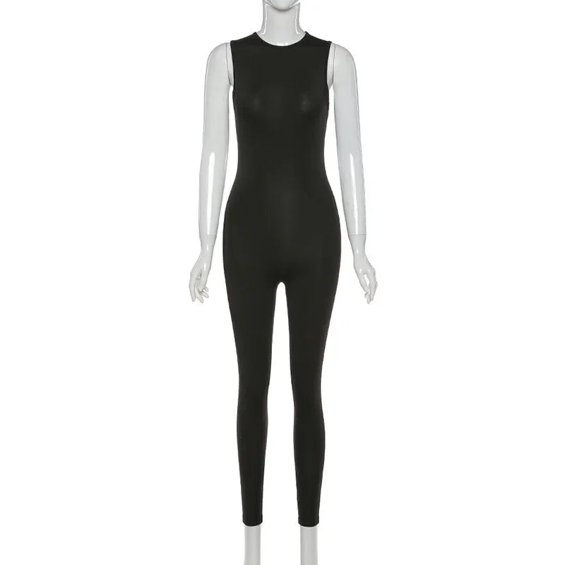 Casual Fitness Sporty Playsuit Jumpsuit for Women Sleeveless Slim Activewear Full Seasons Laxsesu All In 1 Clothes