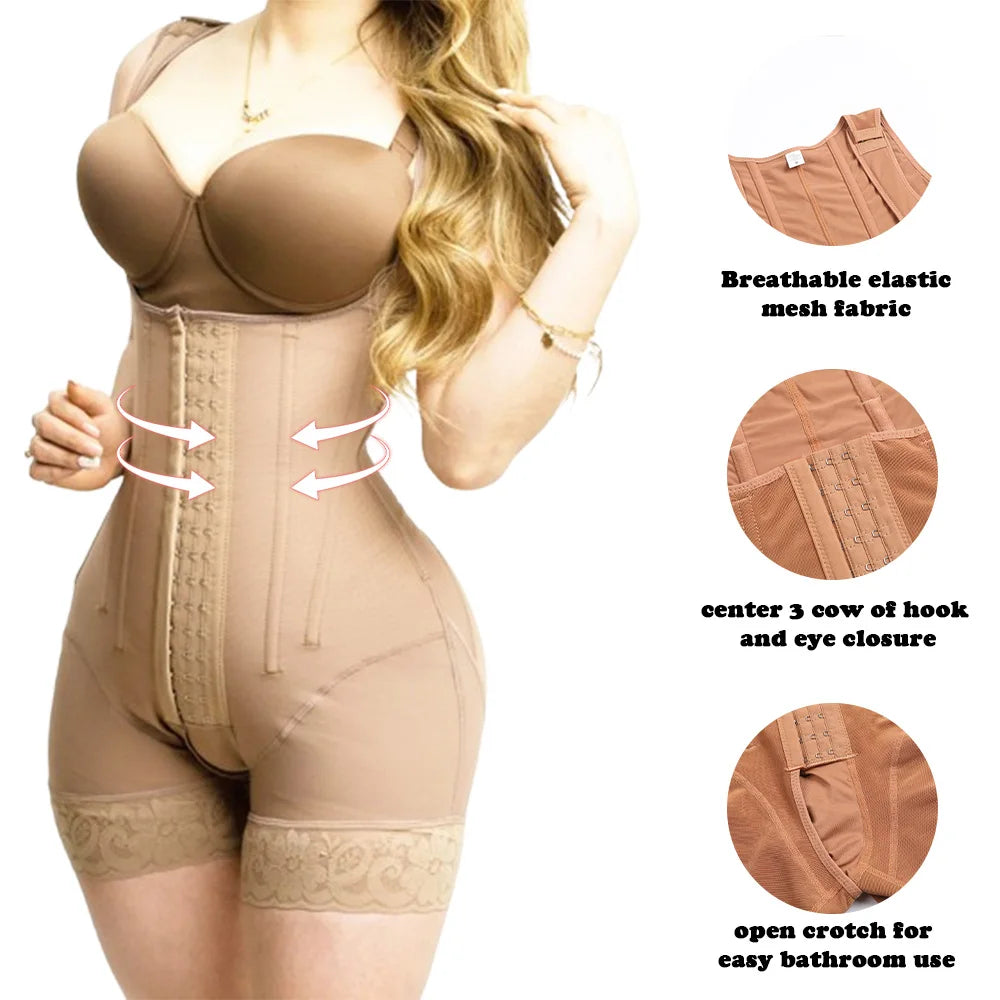 Faja Open Chest sleeveless jumpsuit High Compression Shapewear Girdle Breasted buttocks lifting slimming underwear