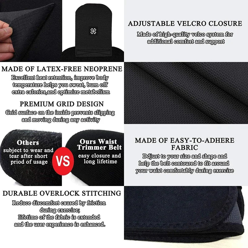 Men Body Shaper Waist Cinchers Trainer Tummy Control Comperssion Neoprene Sweat Wrap for Stomach Back Lumbar Support Shapewear
