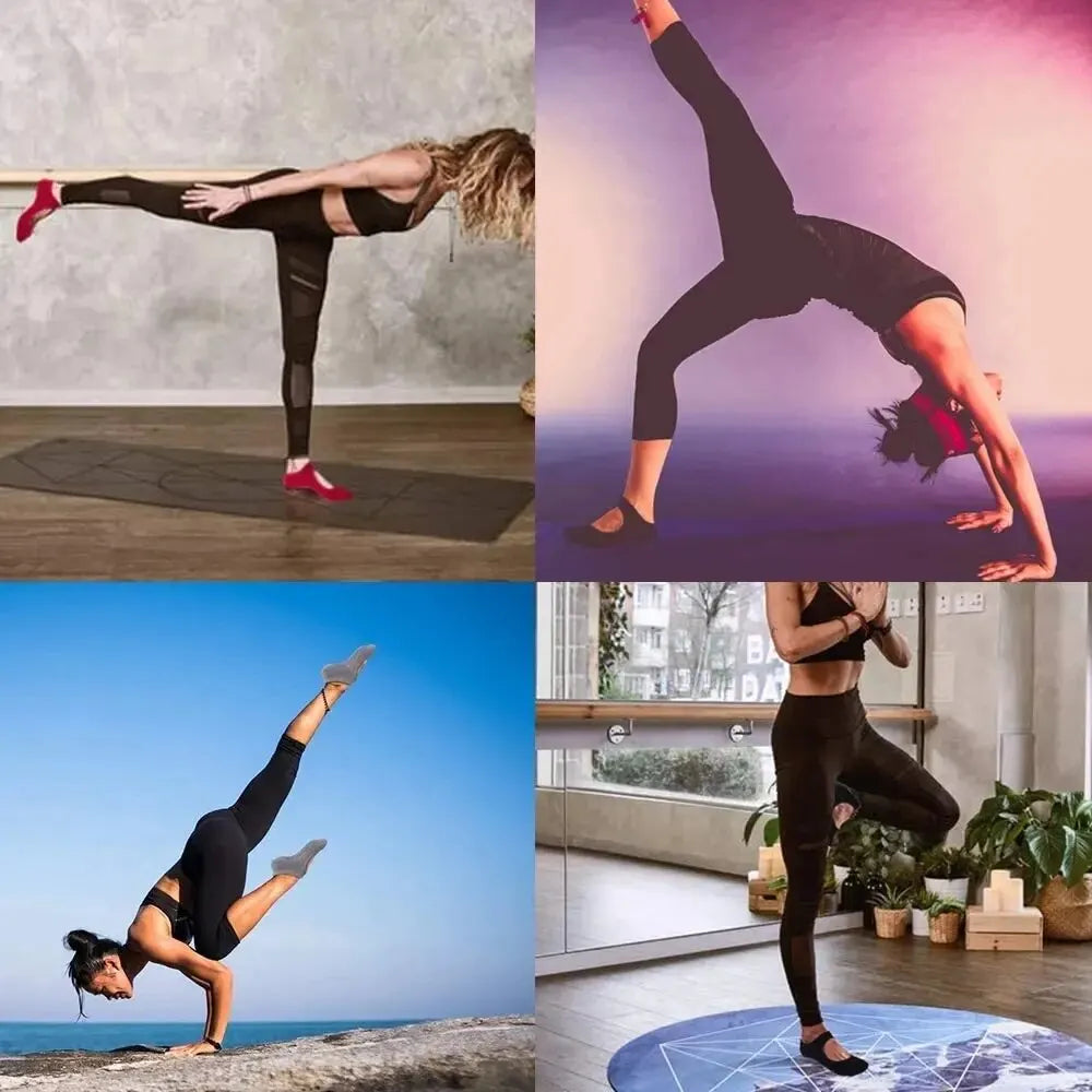 Cotton Non-slip Fitness Yoga Socks for Women Backless Pilates Ballet Dance Slippers Ideal for Gym Workouts Barefoot Socks