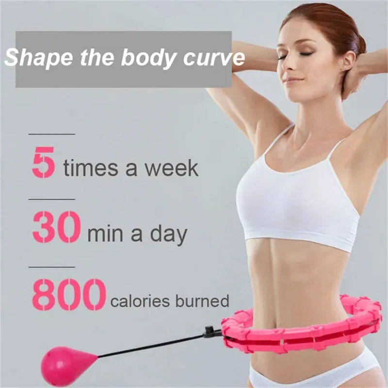 Weighted Sports Circle Hoops for Adults Weight Loss Plus Size for Adults Smart Exercise 2 in 1 Adjustable with Detachable Knots