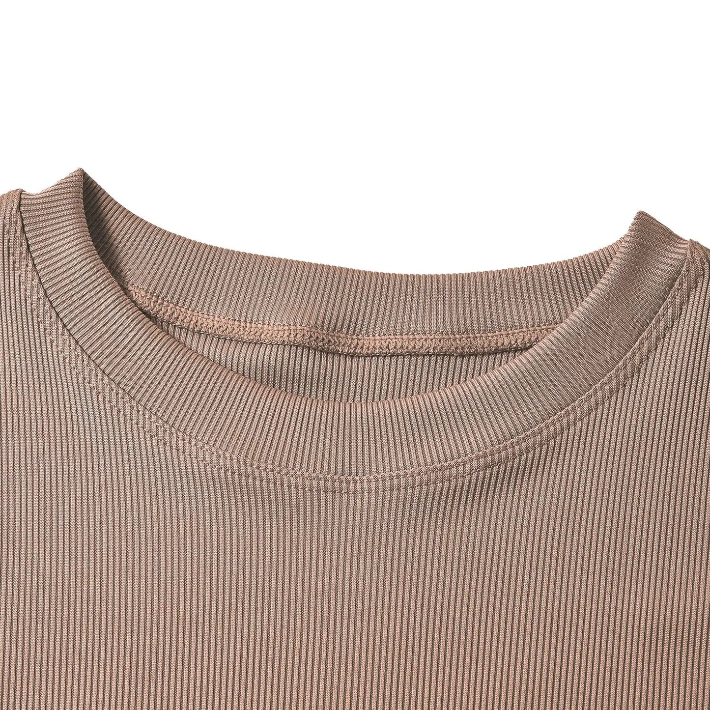 Women's Ribbed Lounge Wear 2 Piece Set Casual Summer Outfit Sleeve Top with Elastic Leggings Junior Size Eye Catching Solid Color