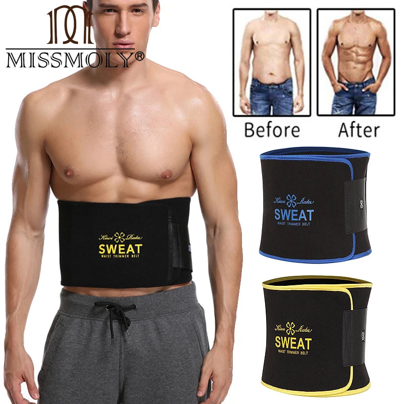 Men Body Shaper Waist Cinchers Trainer Tummy Control Comperssion Neoprene Sweat Wrap for Stomach Back Lumbar Support Shapewear