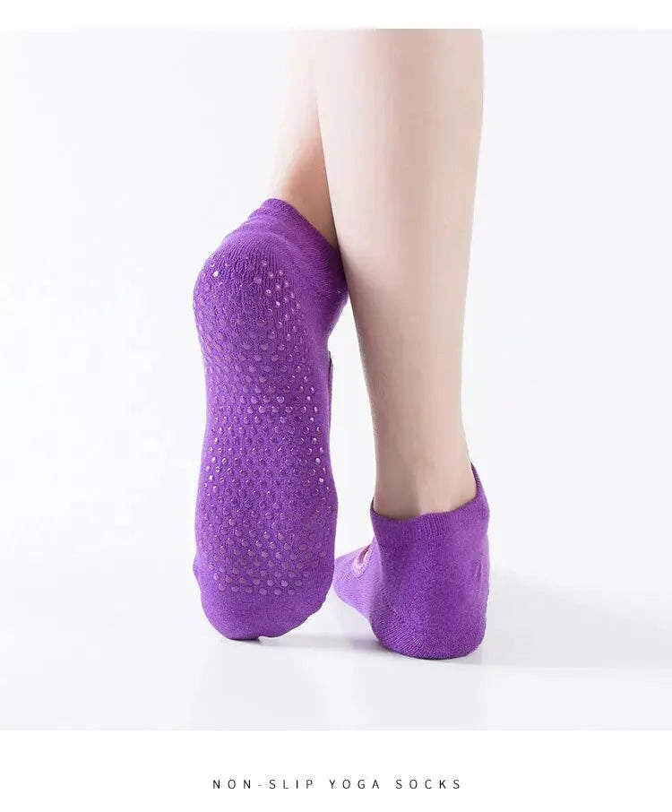 Cotton Non-slip Fitness Yoga Socks for Women Backless Pilates Ballet Dance Slippers Ideal for Gym Workouts Barefoot Socks