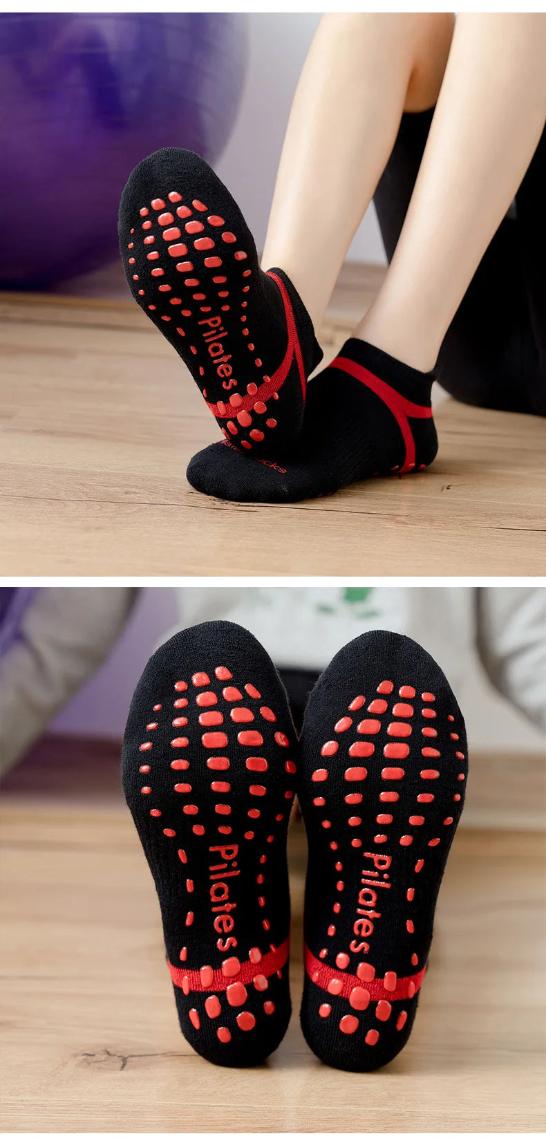 Large Size Silicone Anti-slip Dance Sports Socks Cotton Breathable Ballet Pilates Yoga Socks Unisex Men Women Indoor Floor Socks