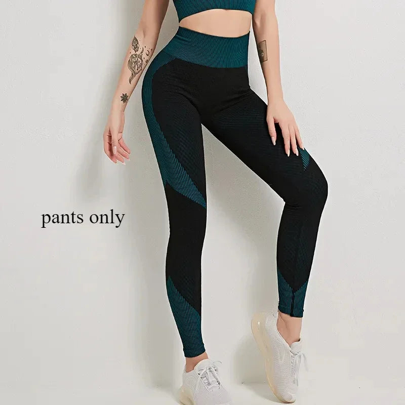 Women's Yoga Set for Gym Fitness Outfit with Zipper Long Sleeve Crop Bra Top and Leggings Separately Sold