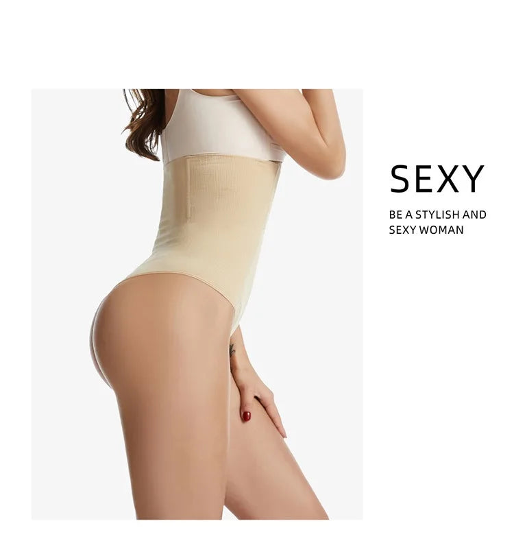 Dimmkof 4 Steel Bones Shapewear Women's Memory Cartlage High Waist Thong Tummy Control Panty Stretch Seamless Fabric Body Shaper