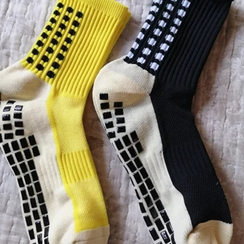 Anti-slip Knee-High Sports Socks for Men and Women Thickened Towel Bottom Football Yoga Grip Square Friction Film Outdoor Sport