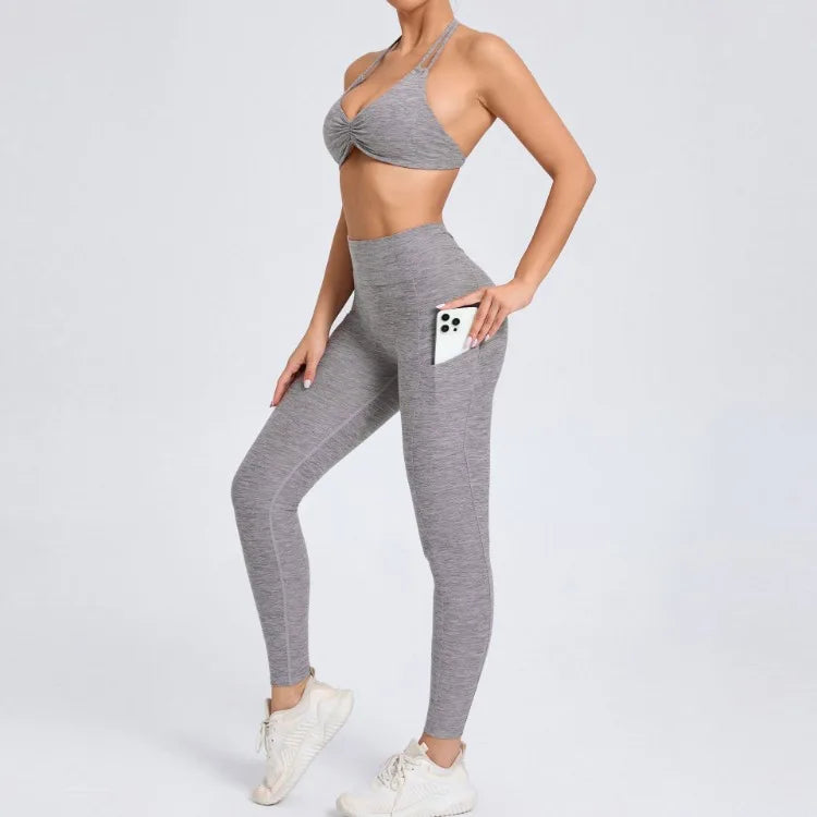 Eye Catching Yoga Set for Women 2PCS with Shorts Crop Top Sports Bra Gym Fitness Tracksuit for Running