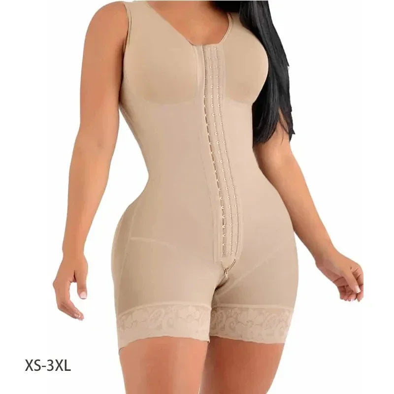Full Body Shaper High Compression Shapewear Girdle for Postpartum Slimming Sheath Belly Fajas Colombianas with Brooches Bust