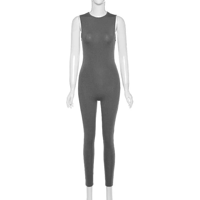 Casual Fitness Sporty Playsuit Jumpsuit for Women Sleeveless Slim Activewear Full Seasons Laxsesu All In 1 Clothes