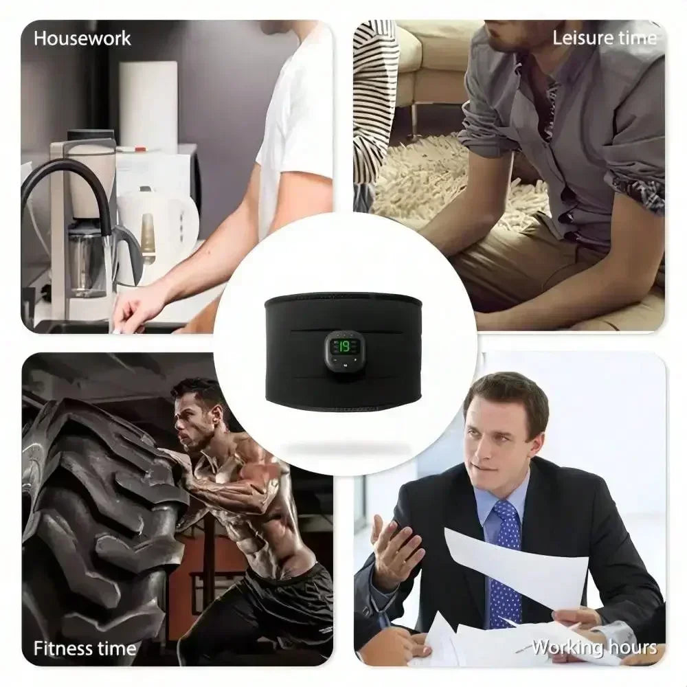 Smart Electric Muscle Massager Graphene Waist Belt Fitness Shaping Massage Patch for Abdominal Muscle Relaxation