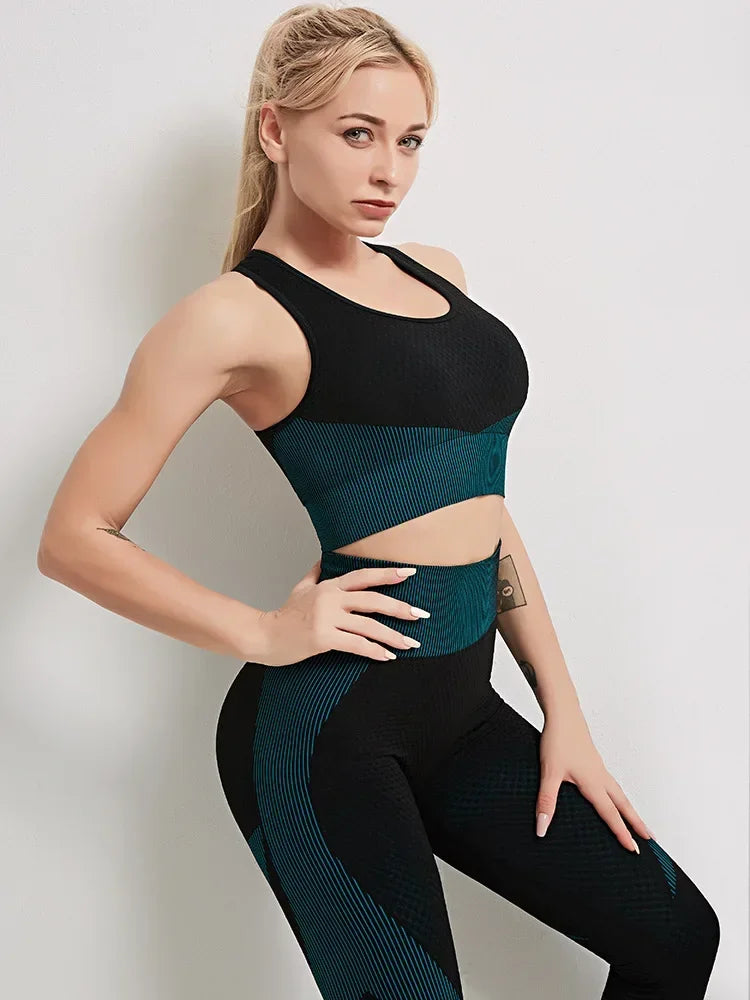 Women's Yoga Set for Gym Fitness Outfit with Zipper Long Sleeve Crop Bra Top and Leggings Separately Sold