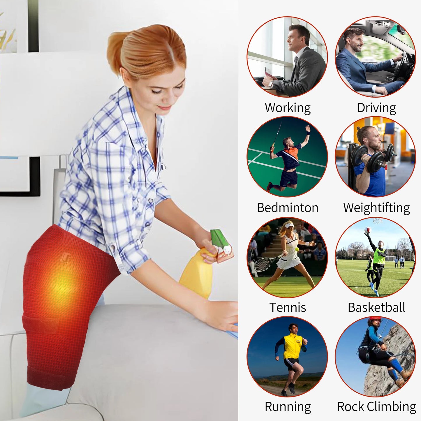 3-Gear Heat & Vibration Hip Massager for Muscle Soreness Relief Arthritis Aid And Sports Recovery - Suitable for Fitness Fans And Seniors