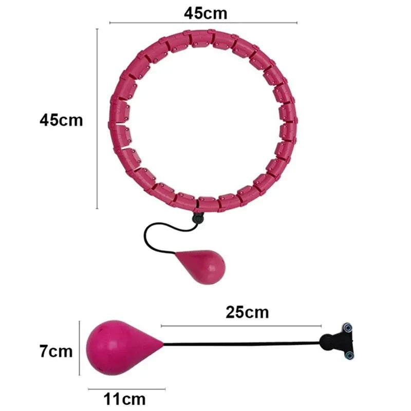 Weighted Sports Circle Hoops for Adults Weight Loss Plus Size for Adults Smart Exercise 2 in 1 Adjustable with Detachable Knots