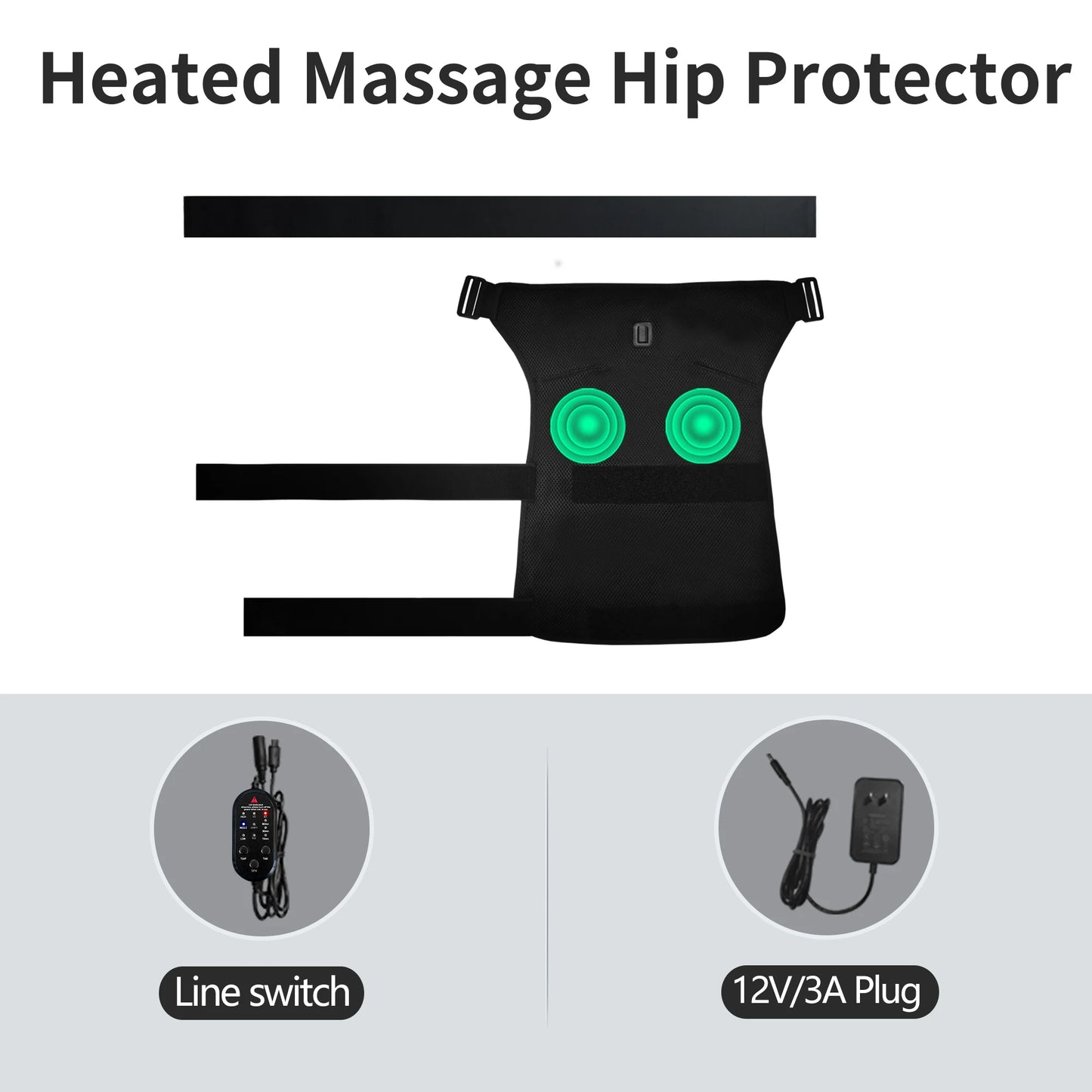 3-Gear Heat & Vibration Hip Massager for Muscle Soreness Relief Arthritis Aid And Sports Recovery - Suitable for Fitness Fans And Seniors