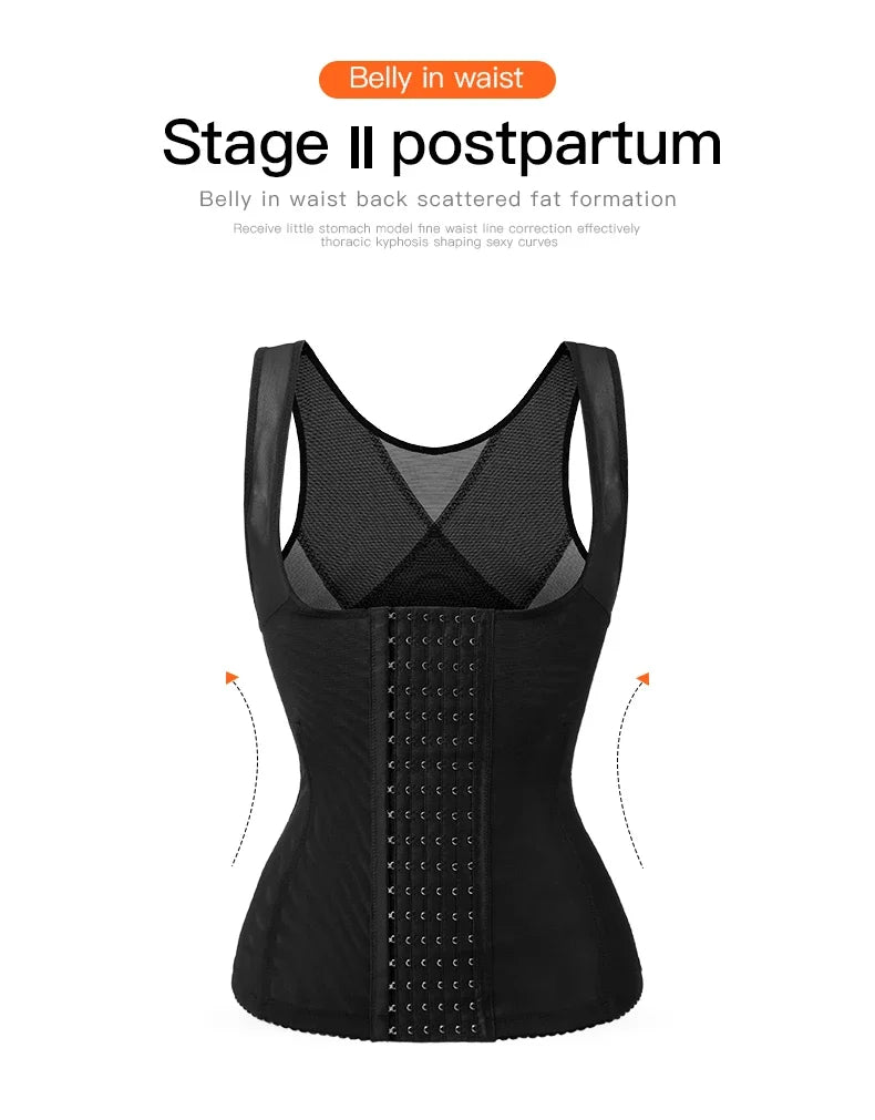 Women's Postpartum Waist Corset Slimming Sheath Tummy Top Trainer Shapewear Body Shaper for Flat Belly Support