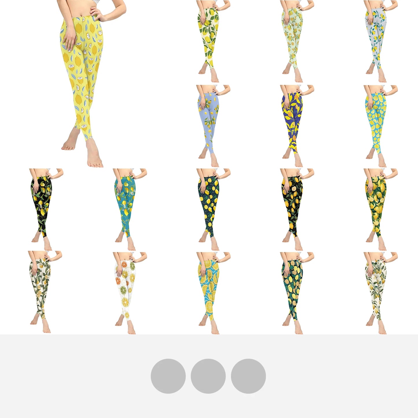 High Waist Breathable Yoga Pants for Women Slim Fit Soft Printed Leggings Party Gift with Lemon Fruit Cartoon Images