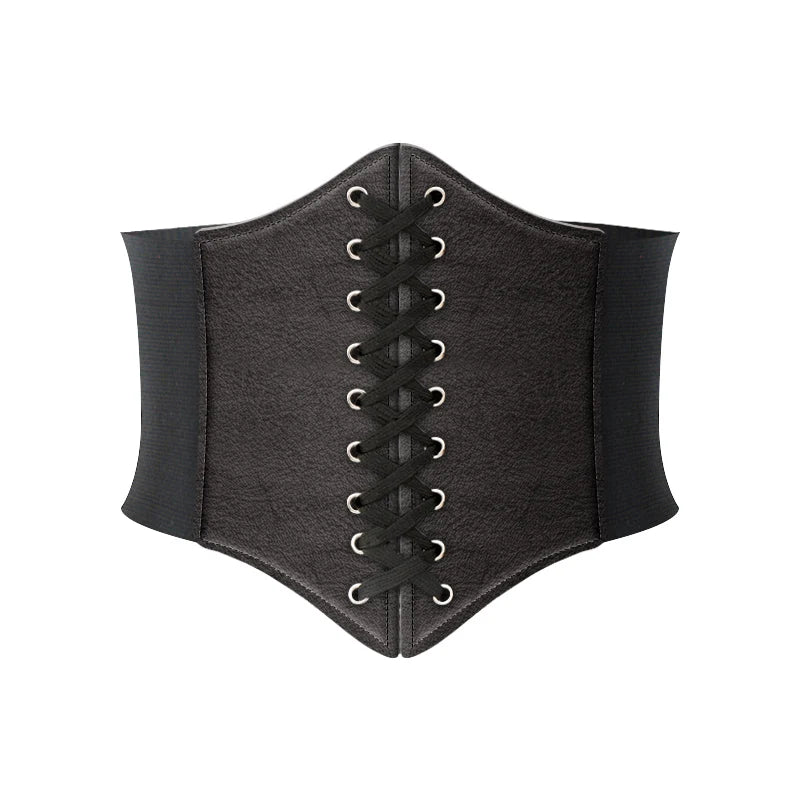 Fashion Women Corset Wide Belt Pu Leather Slimming Body Waistband Ladies Elastic High Waist Belt Gothic Dress Girdle