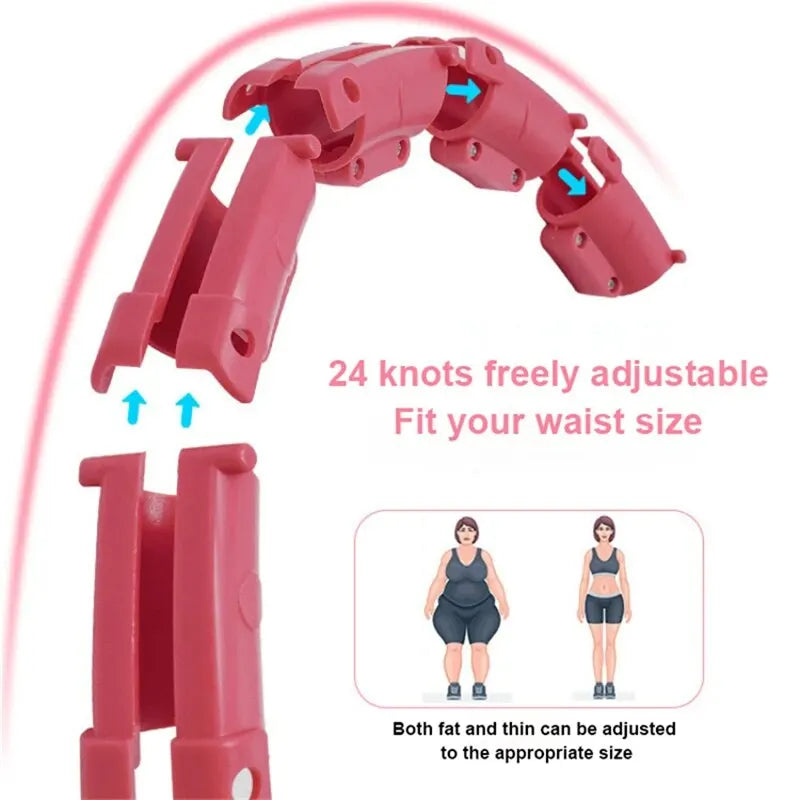 Weighted Sports Circle Hoops for Adults Weight Loss Plus Size for Adults Smart Exercise 2 in 1 Adjustable with Detachable Knots
