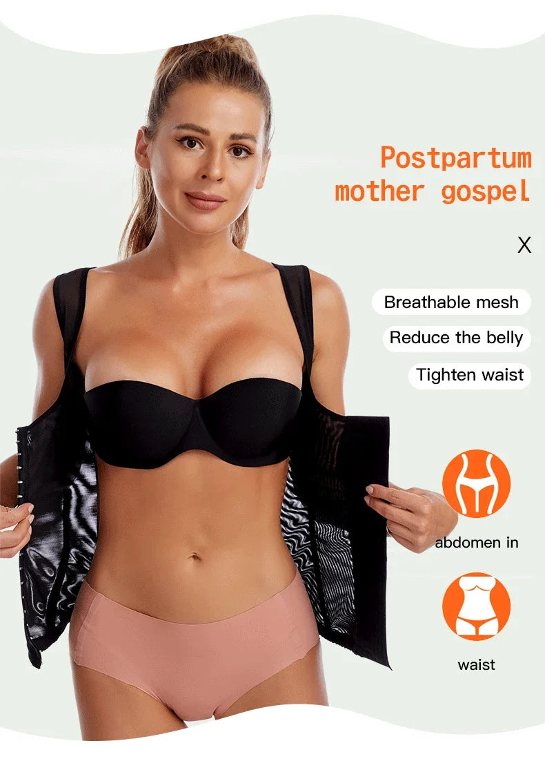 Women's Postpartum Waist Corset Slimming Sheath Tummy Top Trainer Shapewear Body Shaper for Flat Belly Support