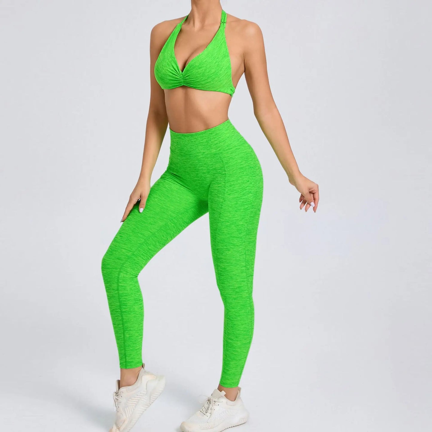 Eye Catching Yoga Set for Women 2PCS with Shorts Crop Top Sports Bra Gym Fitness Tracksuit for Running