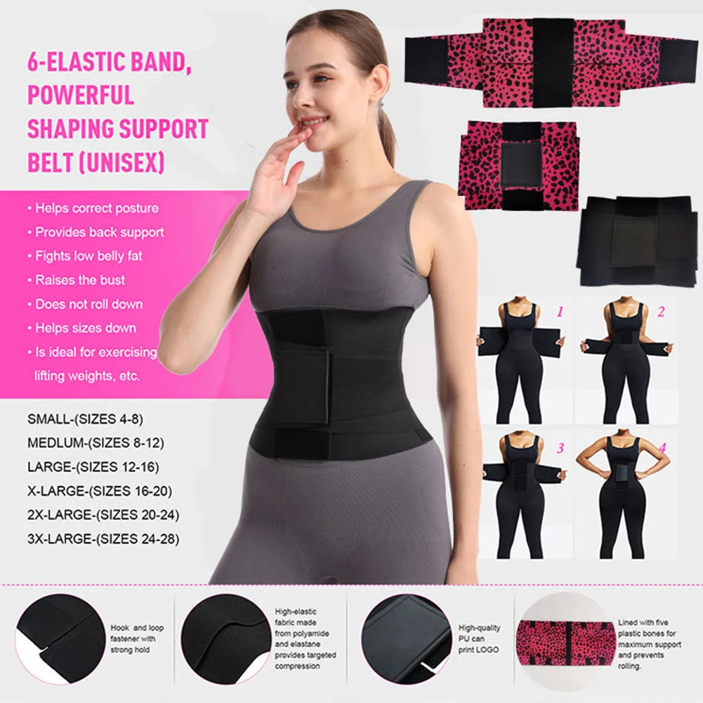Women Shaper Waist Cincher Corset Shapewear High Compression Waist Training Belt Triple Wrap Body Sweat Workout Waist Trimmer