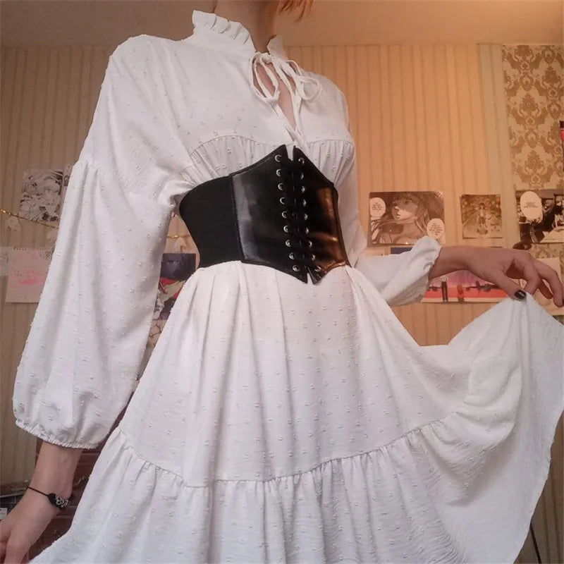 2024 Corset Wide Belts Pu Leather Slimming Body For Women Elastic Waist Cinto Sobretudo Feminin Ceinture Femme Fajas