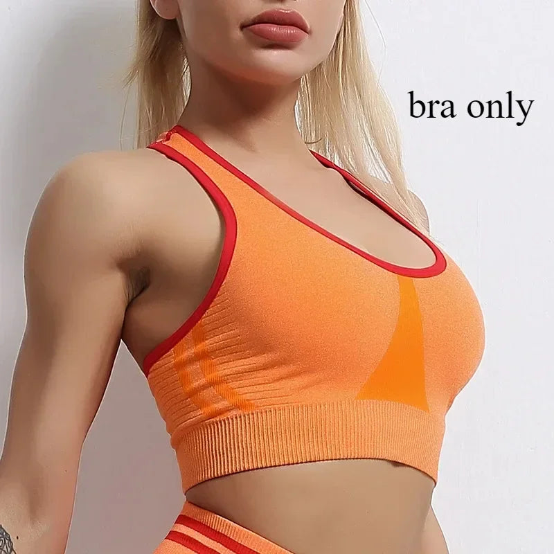 Women's Yoga Clothing Set Long Sleeve Leggings Pants for Gym Fitness Tracksuit Active Wear Workout Clothes