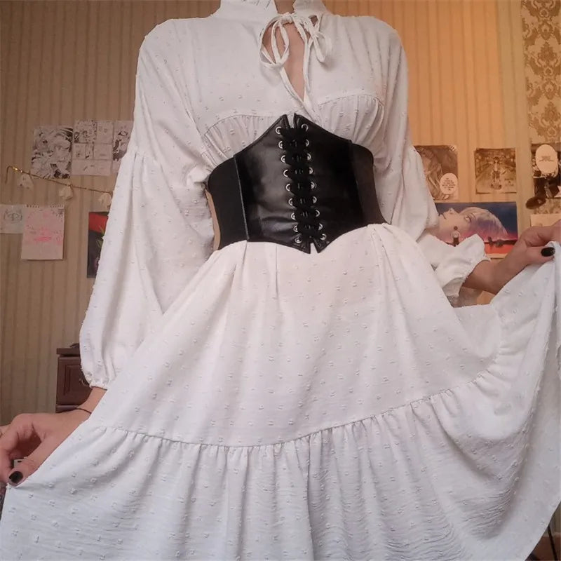 2024 Corset Wide Belts Pu Leather Slimming Body For Women Elastic Waist Cinto Sobretudo Feminin Ceinture Femme Fajas