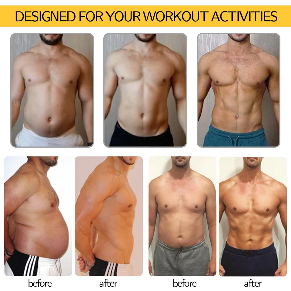 Men Slimming Body Shaper Sauna Sweat Belt Waist Trainer Corsets Belly Girdle to Lose Weight Belly Fat Burner Burning Man