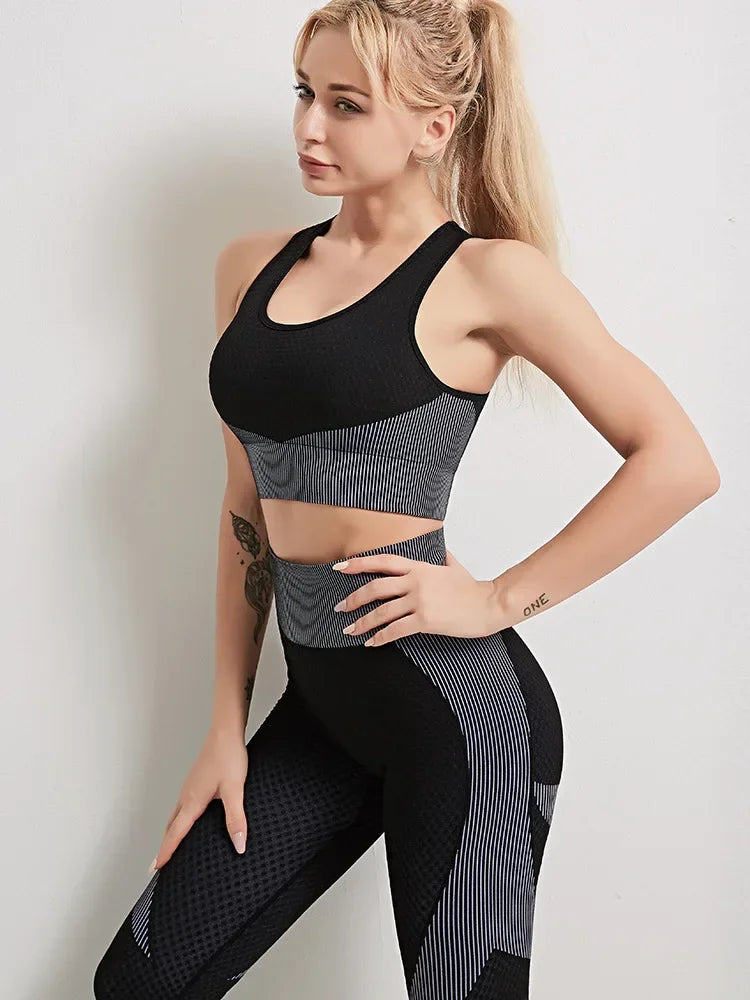 Women's Yoga Set for Gym Fitness Outfit with Zipper Long Sleeve Crop Bra Top and Leggings Separately Sold