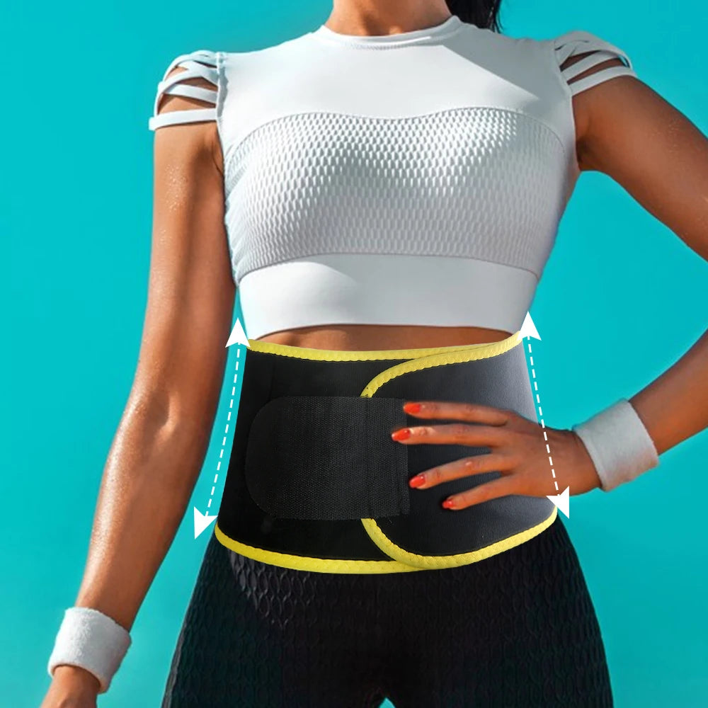 Fitness Gym Belt for Women Men Sauna Tummy Slimming Corset Sweat Waist Trainer Adjustable Body Shaper Reducing Shaping Girdles