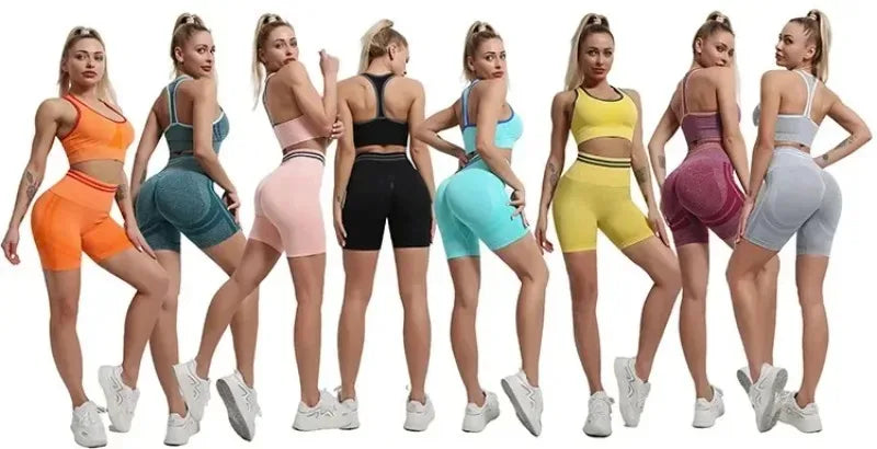 Women's Yoga Clothing Set Long Sleeve Leggings Pants for Gym Fitness Tracksuit Active Wear Workout Clothes