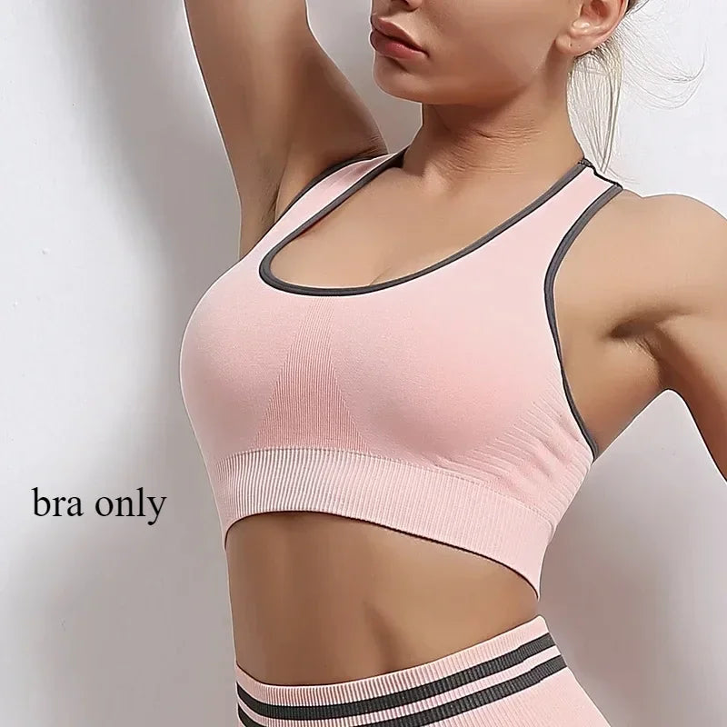 Women's Yoga Clothing Set Long Sleeve Leggings Pants for Gym Fitness Tracksuit Active Wear Workout Clothes