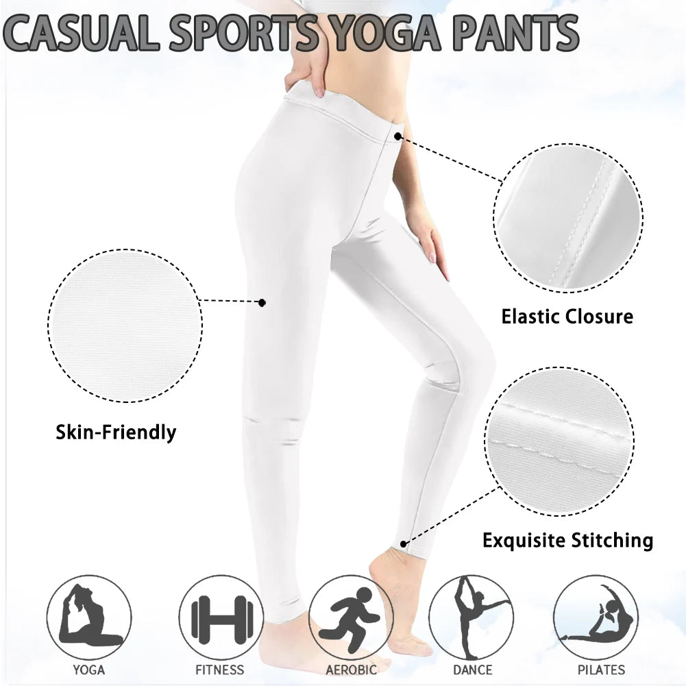 High Waist Breathable Yoga Pants for Women Slim Fit Soft Printed Leggings Party Gift with Lemon Fruit Cartoon Images