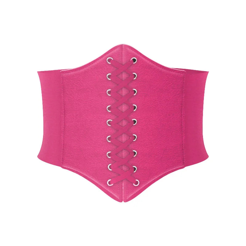 Fashion Women Corset Wide Belt Pu Leather Slimming Body Waistband Ladies Elastic High Waist Belt Gothic Dress Girdle