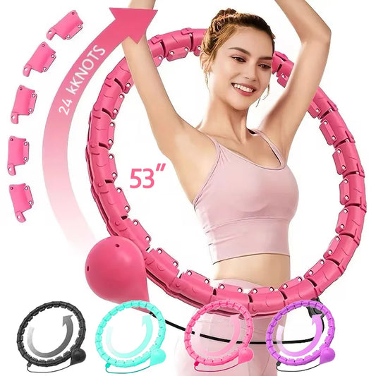 Adjustable Detachable Exercise Hoop, 2-in-1 Waist Training Fitness Pilates Hoop