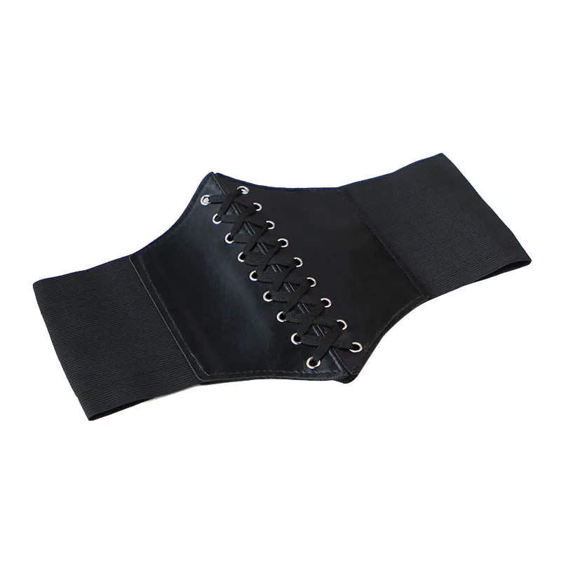 Fashion Women Corset Wide Belt Pu Leather Slimming Body Waistband Ladies Elastic High Waist Belt Gothic Dress Girdle