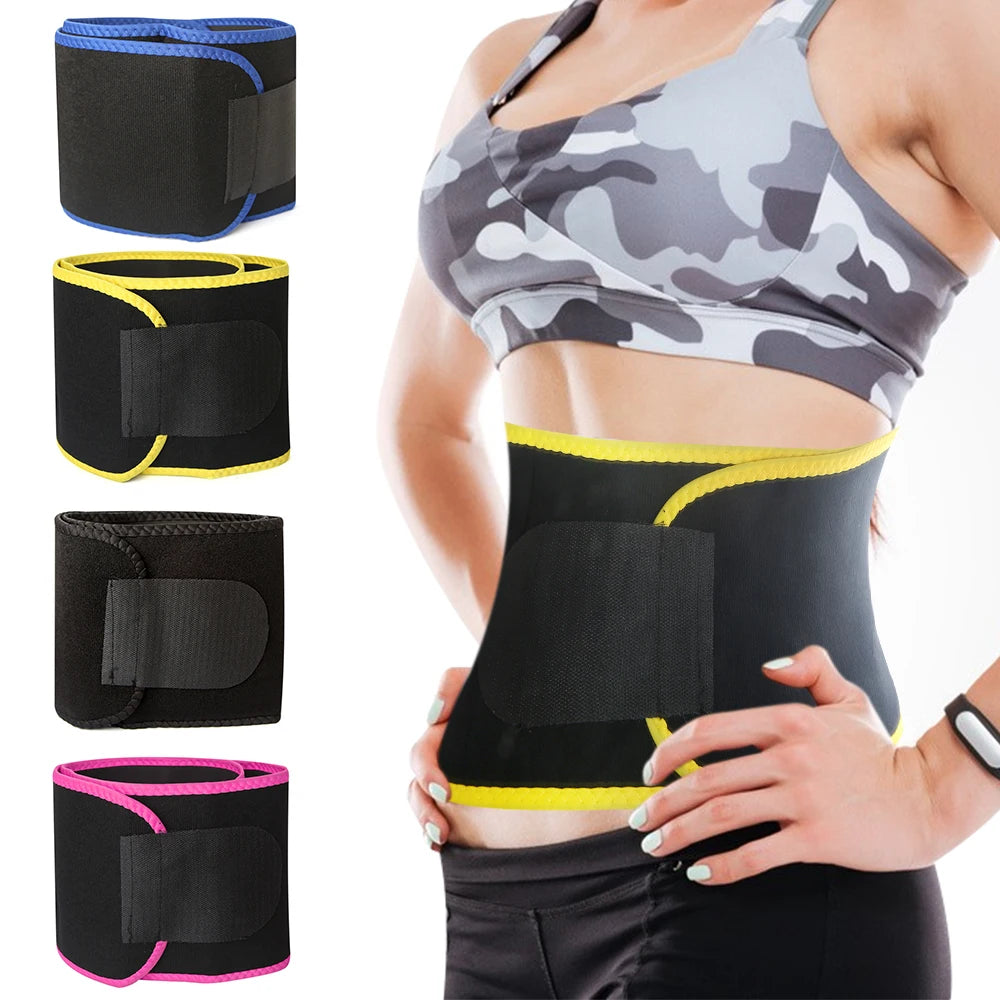 Fitness Gym Belt for Women Men Sauna Tummy Slimming Corset Sweat Waist Trainer Adjustable Body Shaper Reducing Shaping Girdles