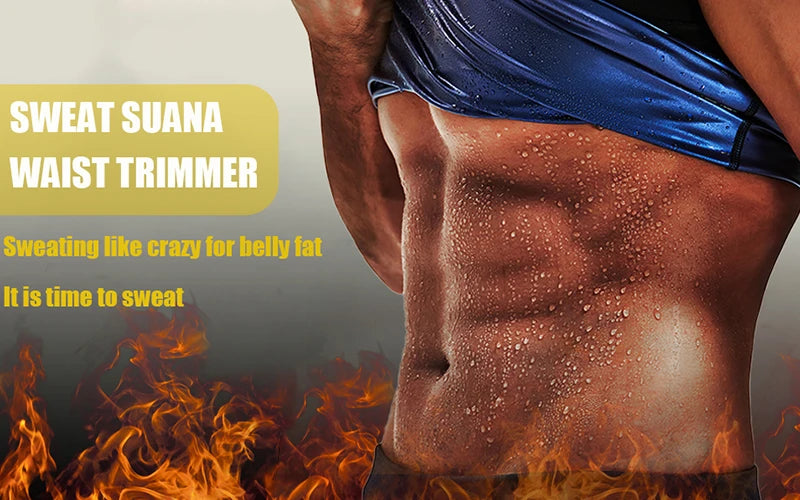 Men Slimming Body Shaper Sauna Sweat Belt Waist Trainer Corsets Belly Girdle to Lose Weight Belly Fat Burner Burning Man
