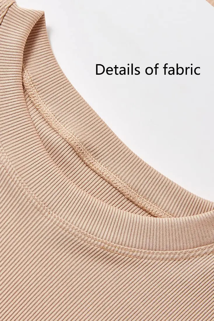 Women's Ribbed Lounge Wear 2 Piece Set Casual Summer Outfit Sleeve Top with Elastic Leggings Junior Size Eye Catching Solid Color