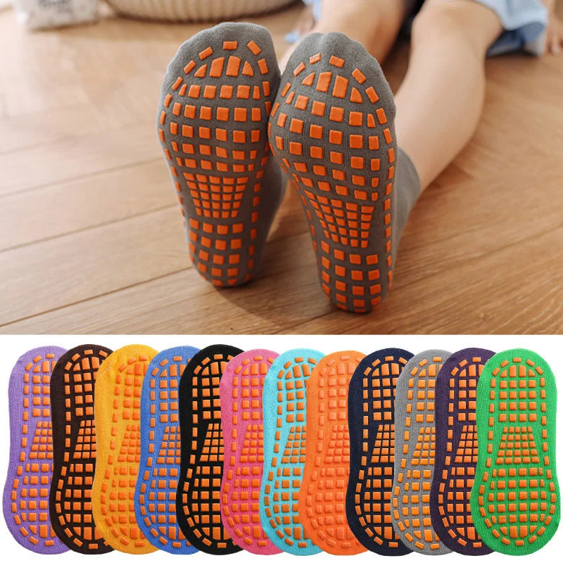 Non Slip Grip Yoga Socks Anti-Skid Slipper Barre Socks Sticky Socks for Yoga Pilates Barre Home Workout Sports
